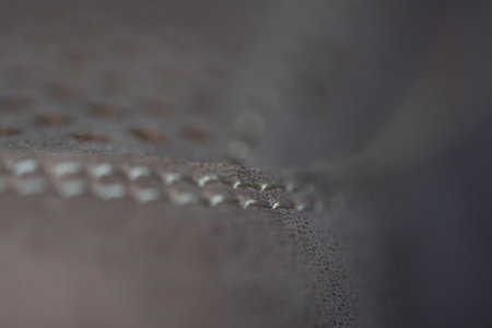 Fragment of men's summer light shoes made of leather.の写真素材