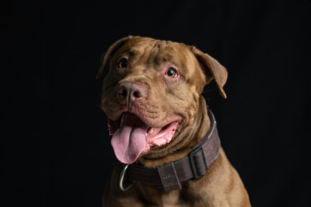 Portrait of a beautiful dog in the studio, close-up.