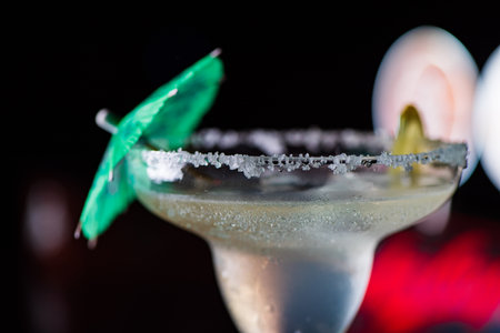 A delicious tropical alcoholic cocktail.