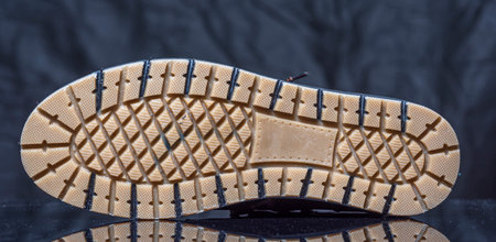 Sole protector of men's shoes. Photographed close-up.の写真素材