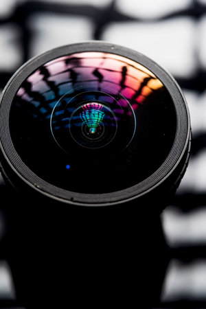 Photo lens photographed in backlight close-up set.の写真素材