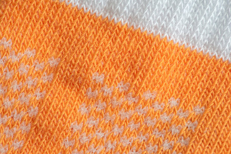 Cotton fabric for socks. Macro photo.