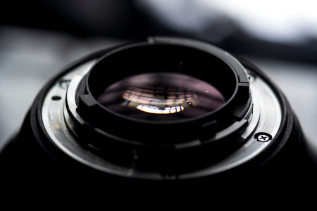 Photo lens photographed in backlight close-up set.の写真素材