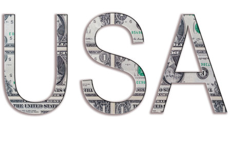 Dollar texture. USA - United States of America.の写真素材