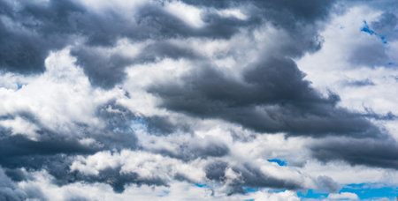 Dramatic thunder clouds in the sky.