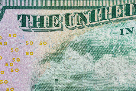 Close up detail of one hundred dollar bill. Business and finance concept.