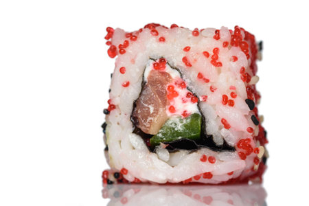 Sushi rolls isolated on white background.の写真素材