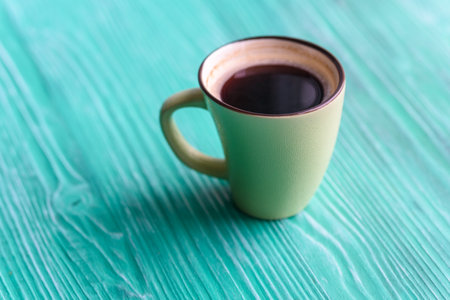 Closeup coffee mug on background.の写真素材