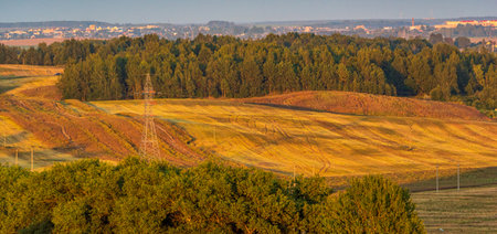 European countryside scenery during sunset.