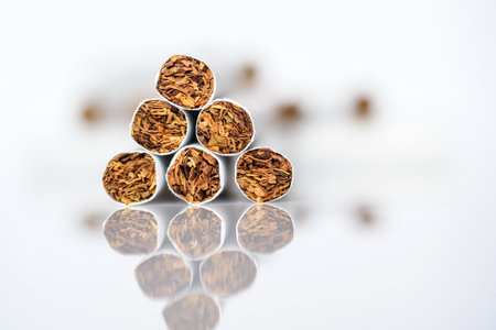 A pack of cigarettes close-up on a white background.の写真素材