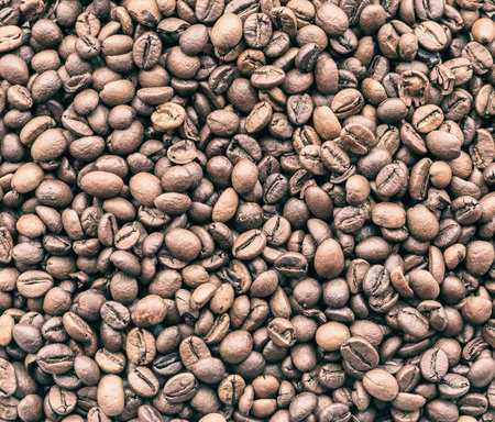 Coffee beans background. Roasted coffee beans background. Coffee beans textureの写真素材