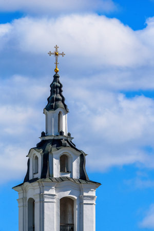 dome of a church against a background of clouds and skyの写真素材