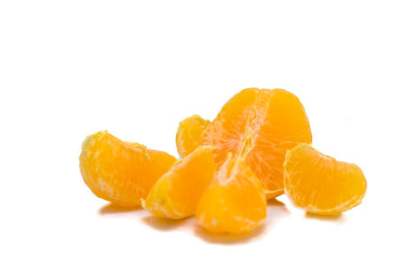 tangerine isolated on white background with clipping path and full depth of fieldの写真素材
