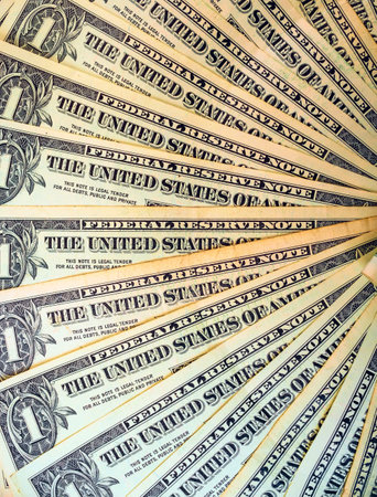 Dollar banknotes money (USD), currency of the United Statesの写真素材