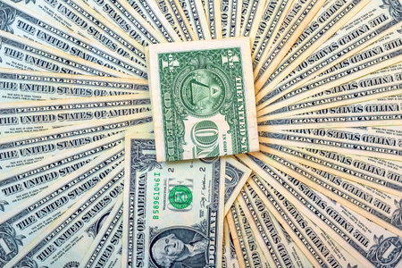 Dollars background. American money. Dollar banknotes. Money background.の写真素材