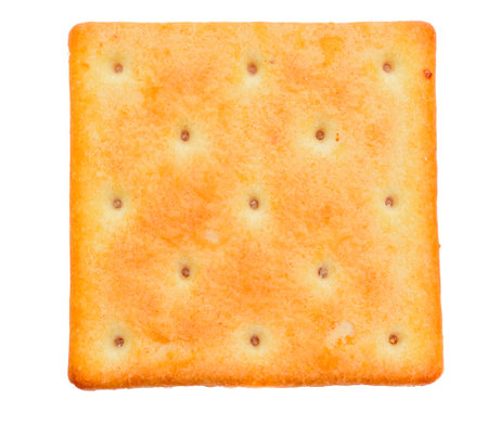 Cracker isolated on white background. Clipping path. Top view.の写真素材