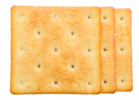 Crackers isolated on white background. Clipping Paths included.の写真素材