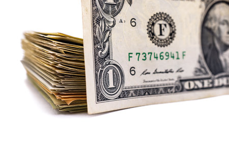 dollars isolated on a white background. studio. photo.の写真素材