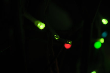 Christmas lighting Glowing lights for Christmas Holiday greeting card design and decorations Background conceptの写真素材