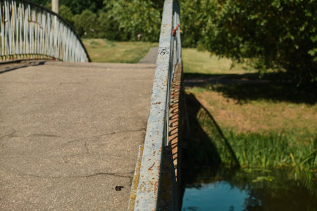 Bow bridge in Central park at spring sunny dayの写真素材