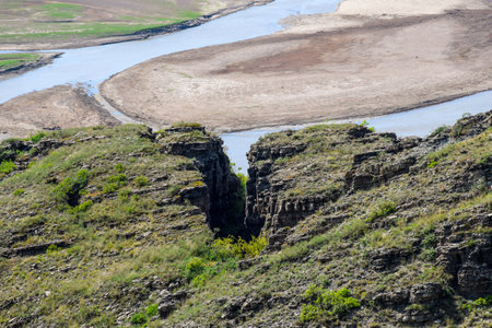 River in the valley of the river. River in the valley. Russia, Krasnoyarsk Territory, Siberia,...