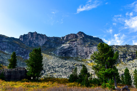 Mountains in Ergaki Nature Park, Russia, Krasnoyarsk Territory, Siberiaの写真素材