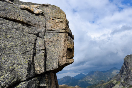 Rock face in Ergaki, Krasnoyarsk Territory, Siberia, Russiaの写真素材