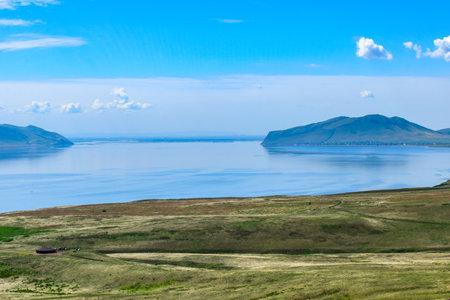 the largest freshwater lake in the world. Khakassia, Siberia, Russiaの写真素材