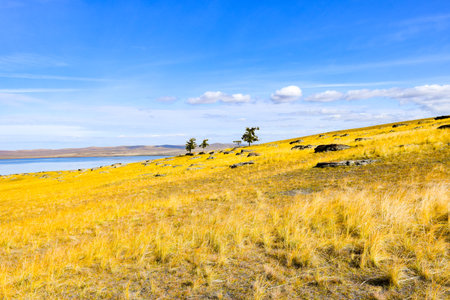 Beautiful landscape of Khakassia, Siberia, Russia, Sahsyrの写真素材