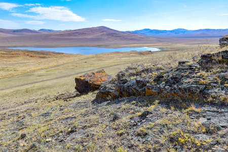 Landscape of the steppe. Khakassia, Siberia, Russia