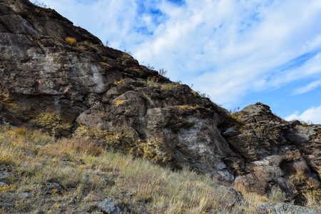 Rocky hills of the Khakassia, Siberia, Russiaの写真素材