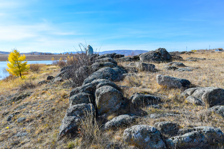 steppe in early spring, the grass withered, the last snow, warm spring day, desktop wallpapers....