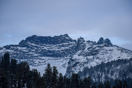 Mountain landscape in the Ergaki Nature Park, Russia, Krasnoyarsk Territory, Siberia.