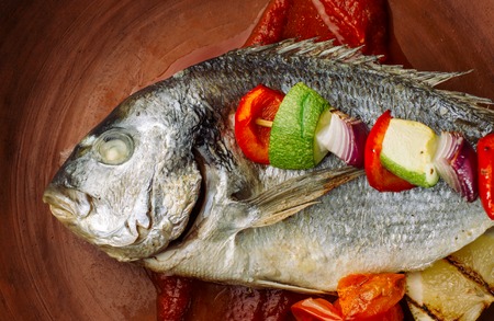 Dorado fried on the grill.の写真素材