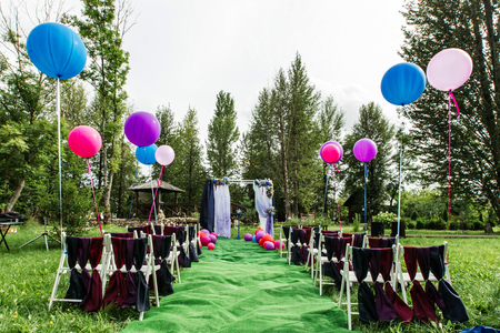 Open air decorated areaの写真素材