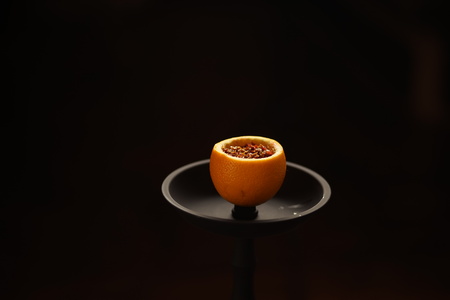 Preparation for Smoking fruit orange aroma hookah.の写真素材