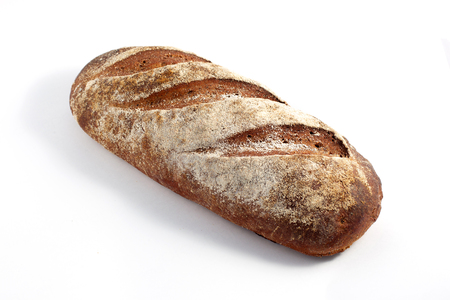 Fresh bread on white background.の写真素材