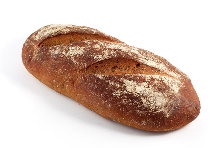 Fresh bread on white background.の写真素材