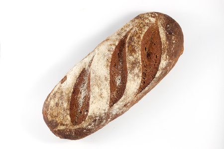 Fresh bread on white background.の写真素材