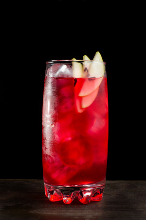 Light refreshing drink with alcohol or alcohol-free syrup with pear.の写真素材