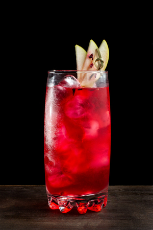 Light refreshing drink with alcohol or alcohol-free syrup with pear-2.の写真素材
