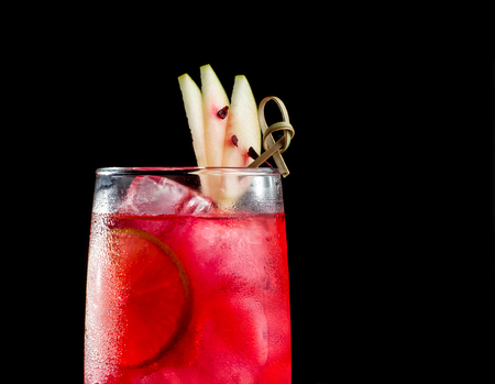 Light refreshing drink with alcohol or alcohol-free syrup with pear.の写真素材