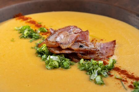 Split pea soup with smoked. Healthy homemade thick split soup.の写真素材