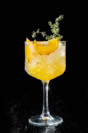 Paradise is a cocktail that contains gin, apricot brandy and orange juice.の写真素材