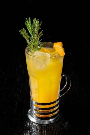Paradise is a cocktail that contains gin, apricot brandy and orange juice.の写真素材