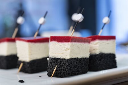Souffle cake, delicious and designer. Macro Photo of Kids Food.の写真素材