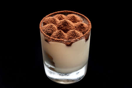 Tiramisu Dessert with Cinnamon, sprinkled with cocoa on top.の写真素材