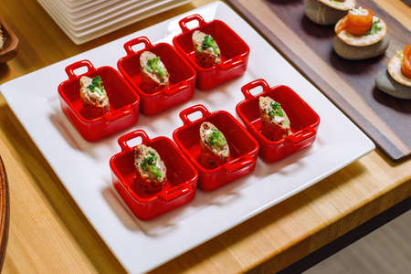 Christmas Turkey Breast Roll Stuffed with Cheese, and Broccoli.の写真素材