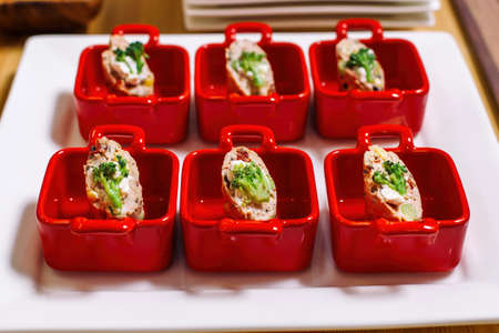 Christmas Turkey Breast Roll Stuffed with Cheese, and Broccoli.の写真素材