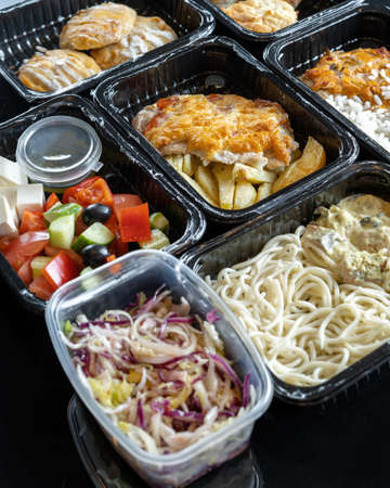 Healthy food and diet concept, restaurant dish delivery.の写真素材